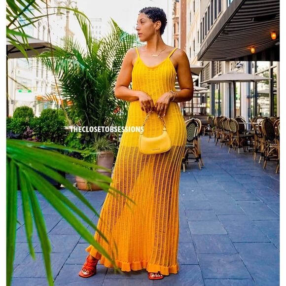 MANGO X SIMON MILLER BLOGGER FAVE!!! Long Dress with Ruffled Hem NWT - Picture 15 of 16